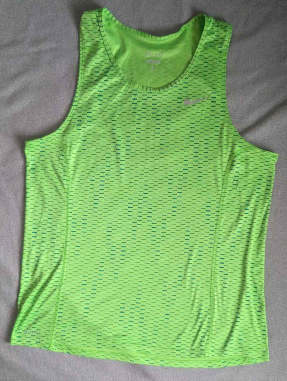 Nike Dri-FIT Running Tank Top Neon Green Athletic Sleeveless Shirt Medium